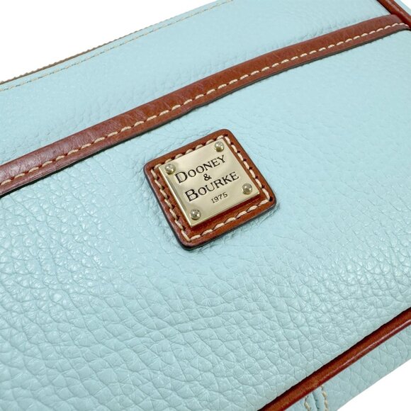 Dooney & Bourke Ginger Shoulder Purse Bag Pale Light Blue Pebbled Leather - Picture 4 of 7